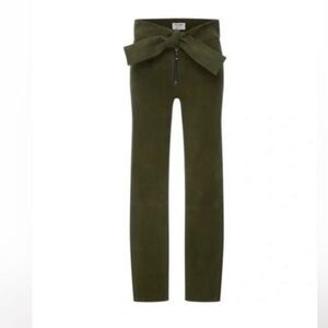 Frame Lamb Leather Hunter Green High waist tie waist Pants size 24 grunge‎ biker